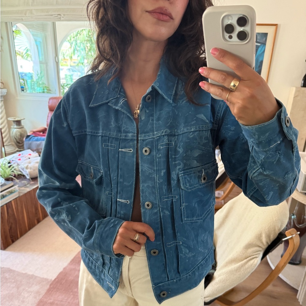 Vintage Denim & Supply Ralph Lauren Patterned Blue Jean Jacket